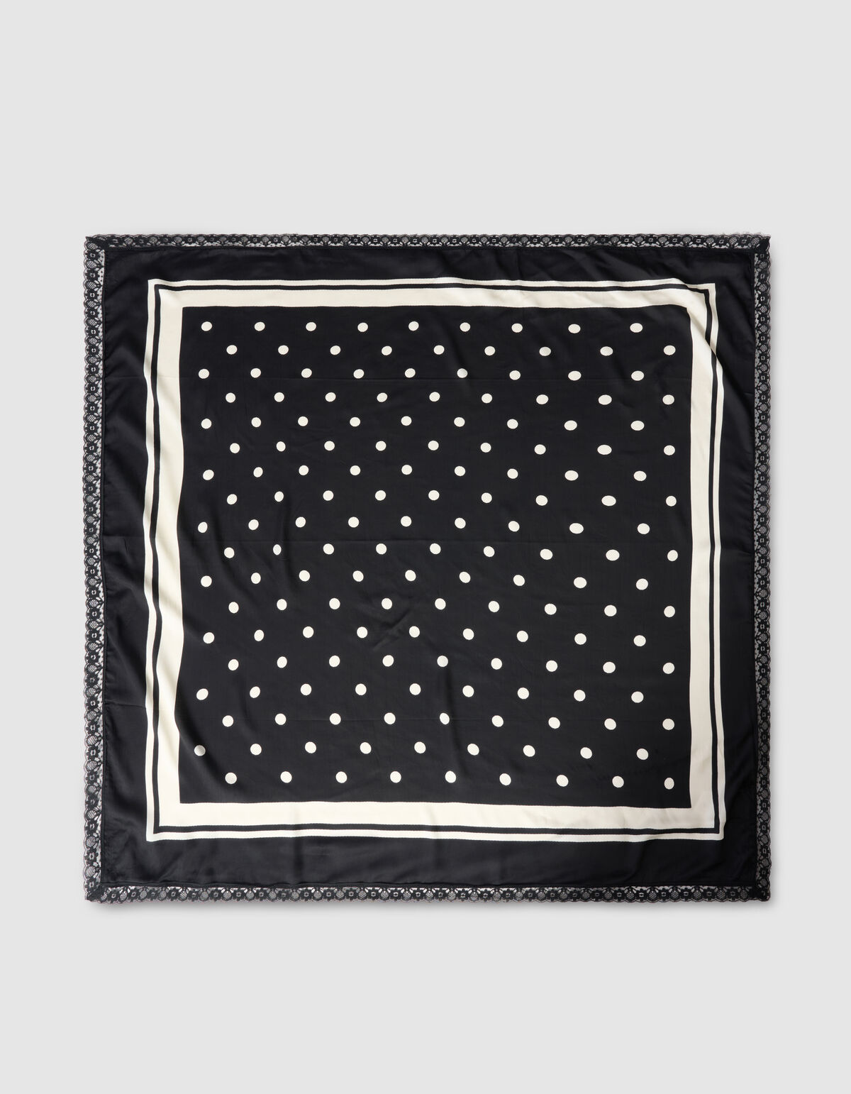 Kanten Polkadot Schal Schwarz/Wei&szlig; SHOEBY ACCESSOIRES