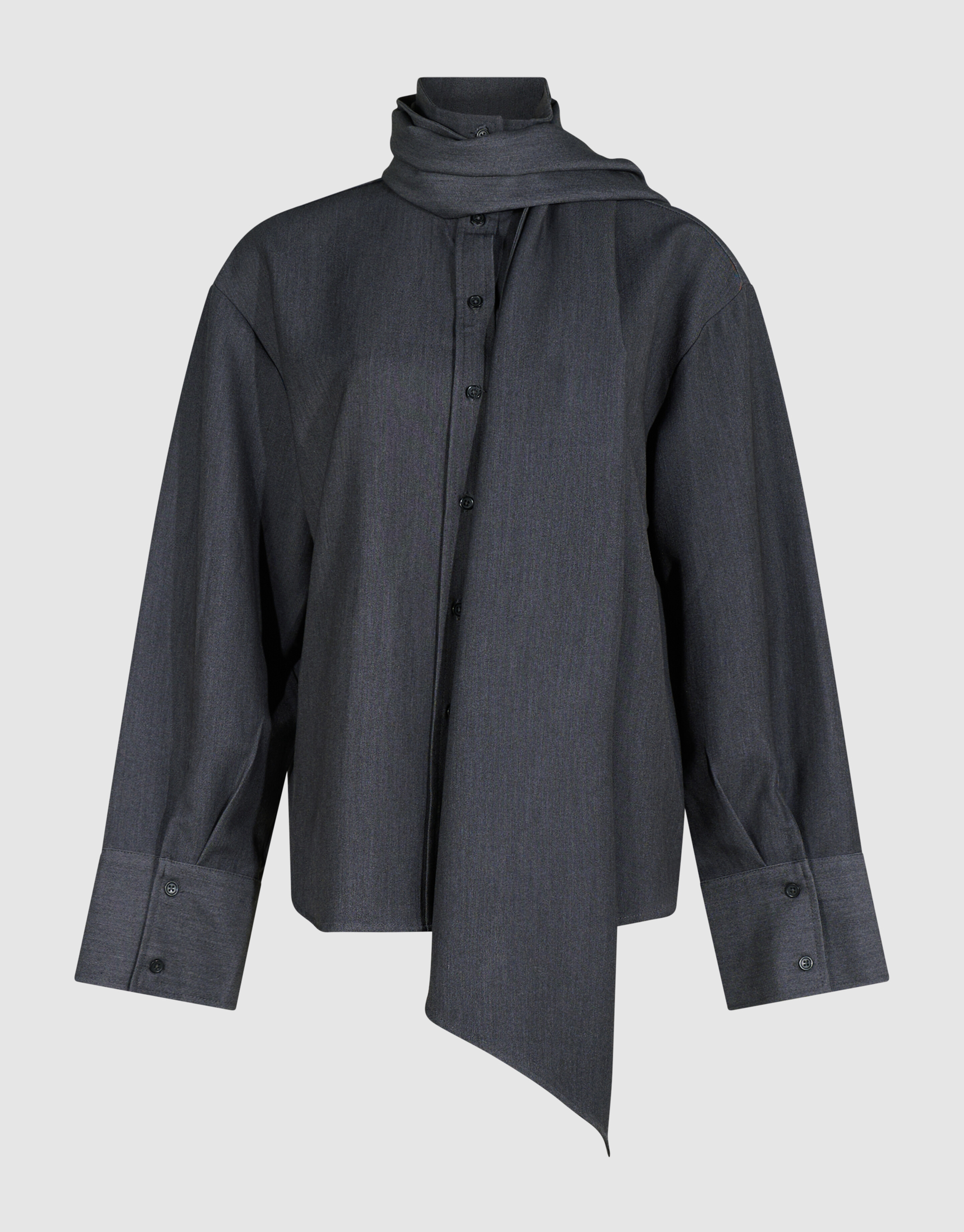 Oversized Tailored Bluse in Dunkelgrau By SHOEBY WOMEN