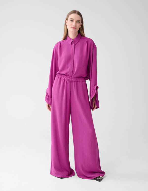 Twist-Rüschen-Bluse Lila SHOEBY WOMEN