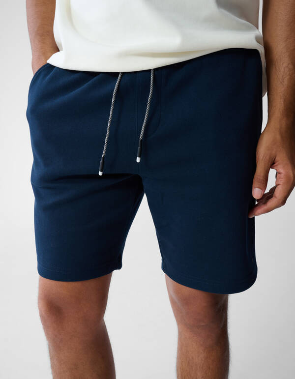 Piqu&eacute; Logo Shorts Blau SHOEBY MEN