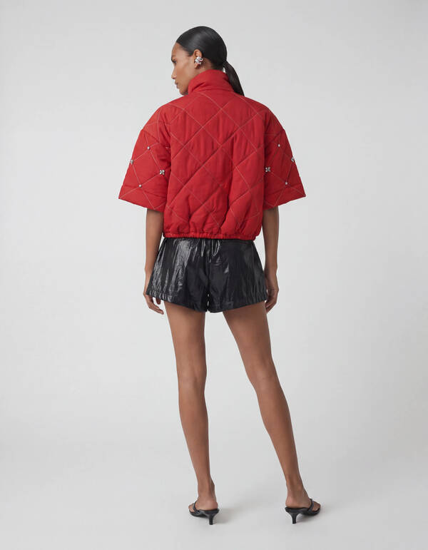 Stepp-Bomberjacke mit Strass Rot SHOEBY WOMEN