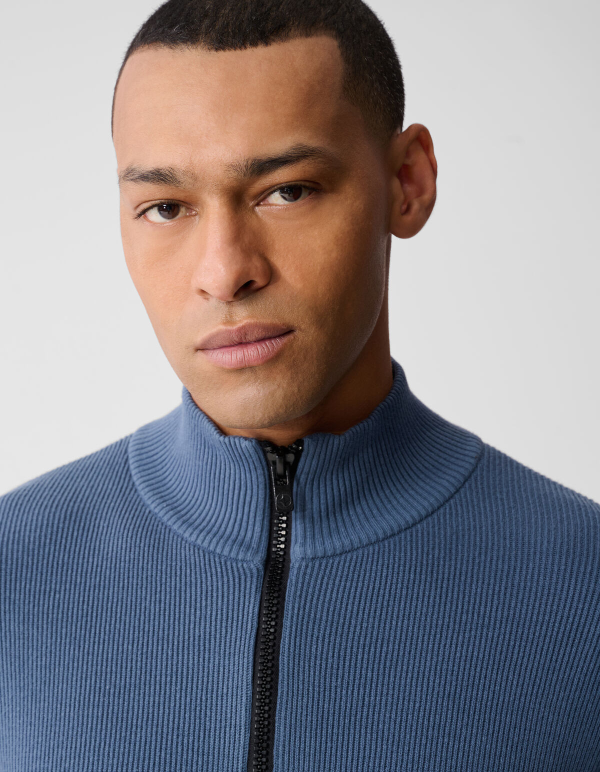 Strickpullover mit halbem Rei&szlig;verschluss Blau SHOEBY MEN