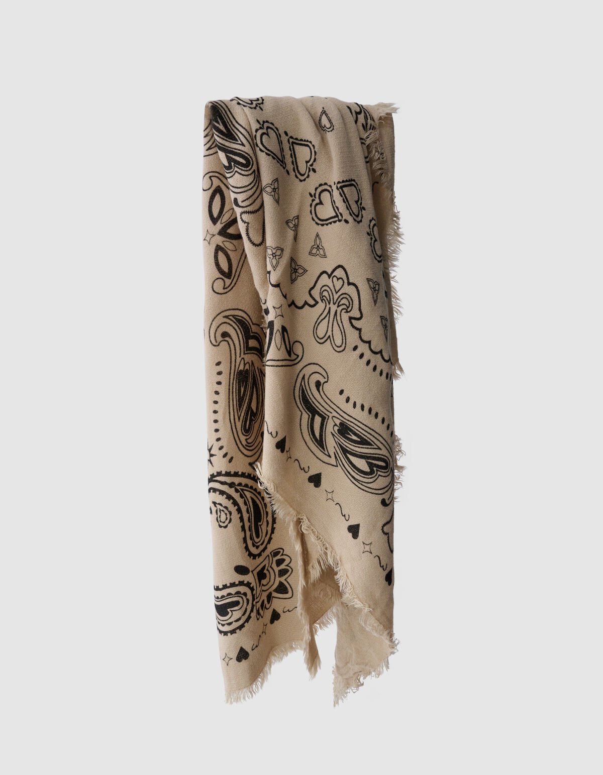 Quadratischer Schal mit Paisleymuster in Beige SHOEBY ACCESSOIRES