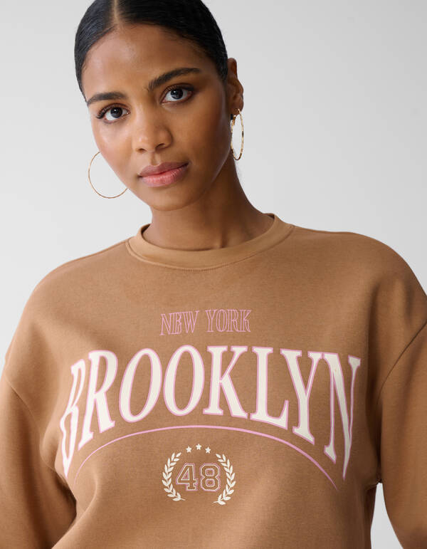 Oversized-College-Pullover Braun SHOEBY WOMEN