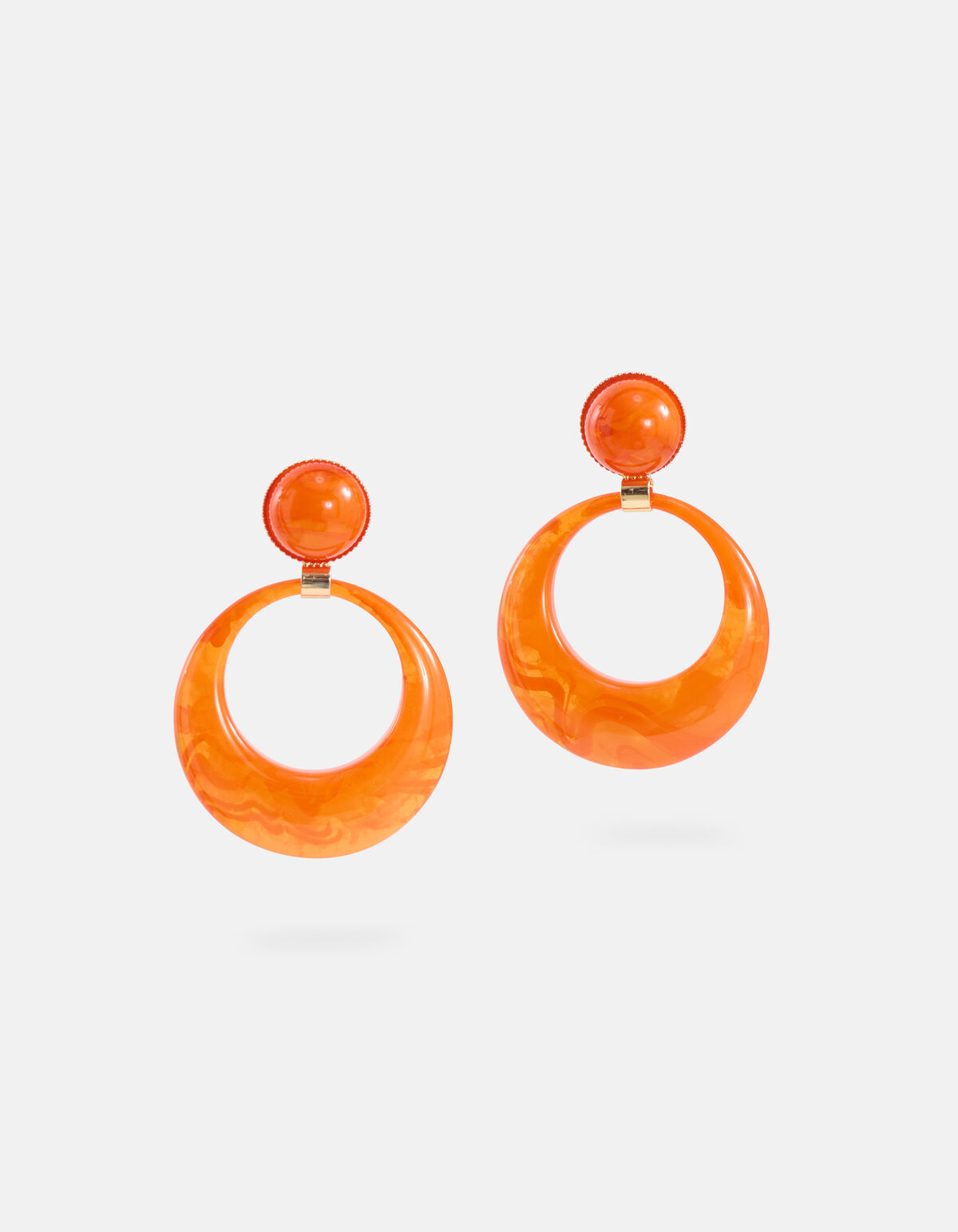 Ronde Oorbellen Oranje SHOEBY ACCESSOIRES