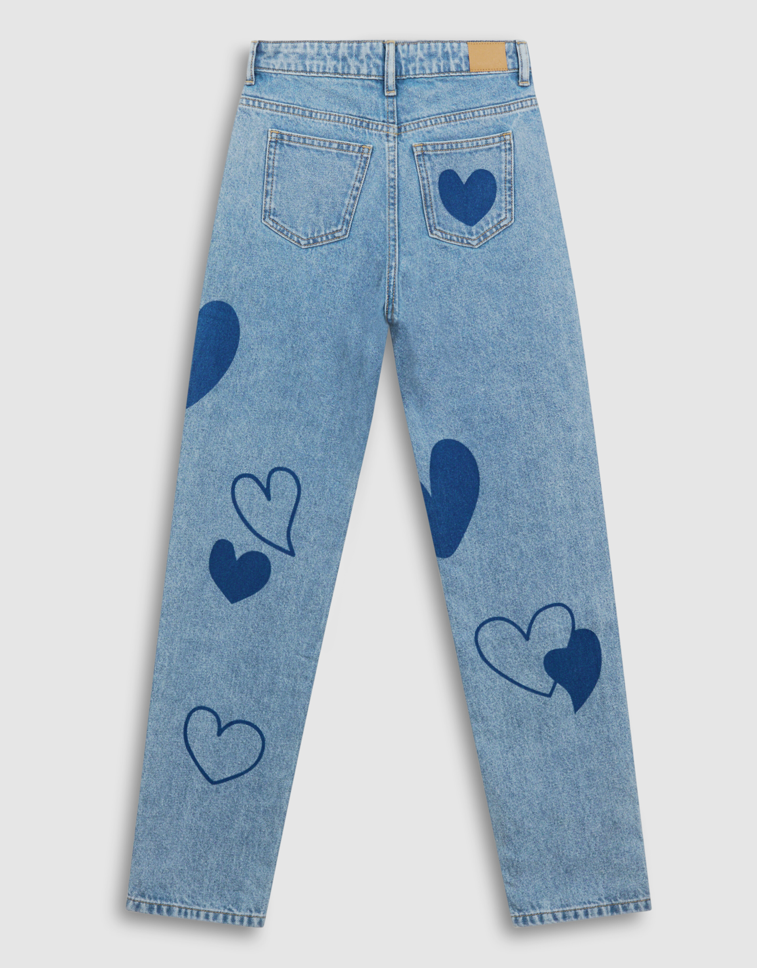 Bedruckte Heart Mom Fit Jeans Blau SHOEBY GIRLS