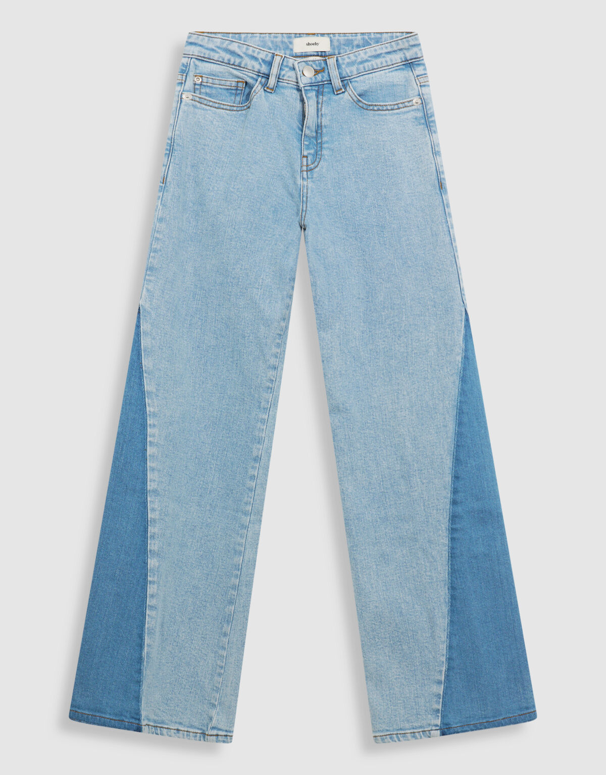 Zweifarbige, ausgestellte Jeans, gebleicht SHOEBY GIRLS