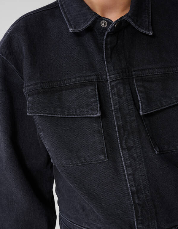 Schwarzer Jeans-Overall mit l&auml;ssiger Passform SHOEBY GIRLS
