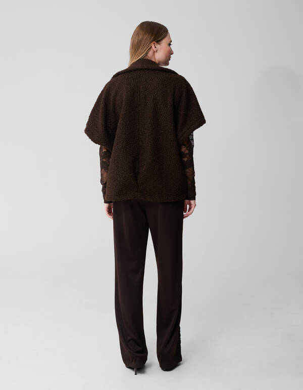 Oversize Teddyweste Dunkelbraun SHOEBY WOMEN
