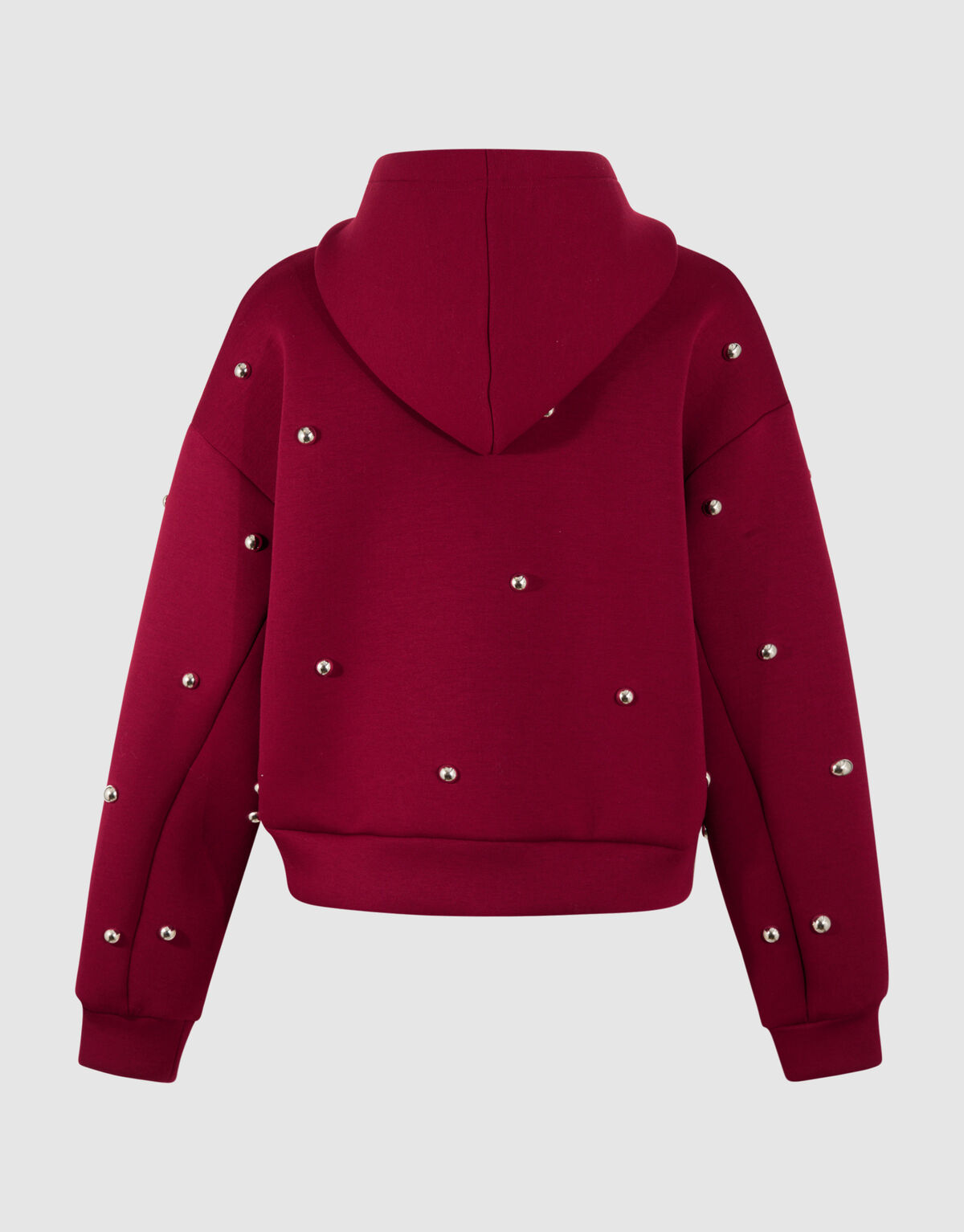 Oversize-Kapuzenweste mit Nieten, dunkelrot SHOEBY WOMEN