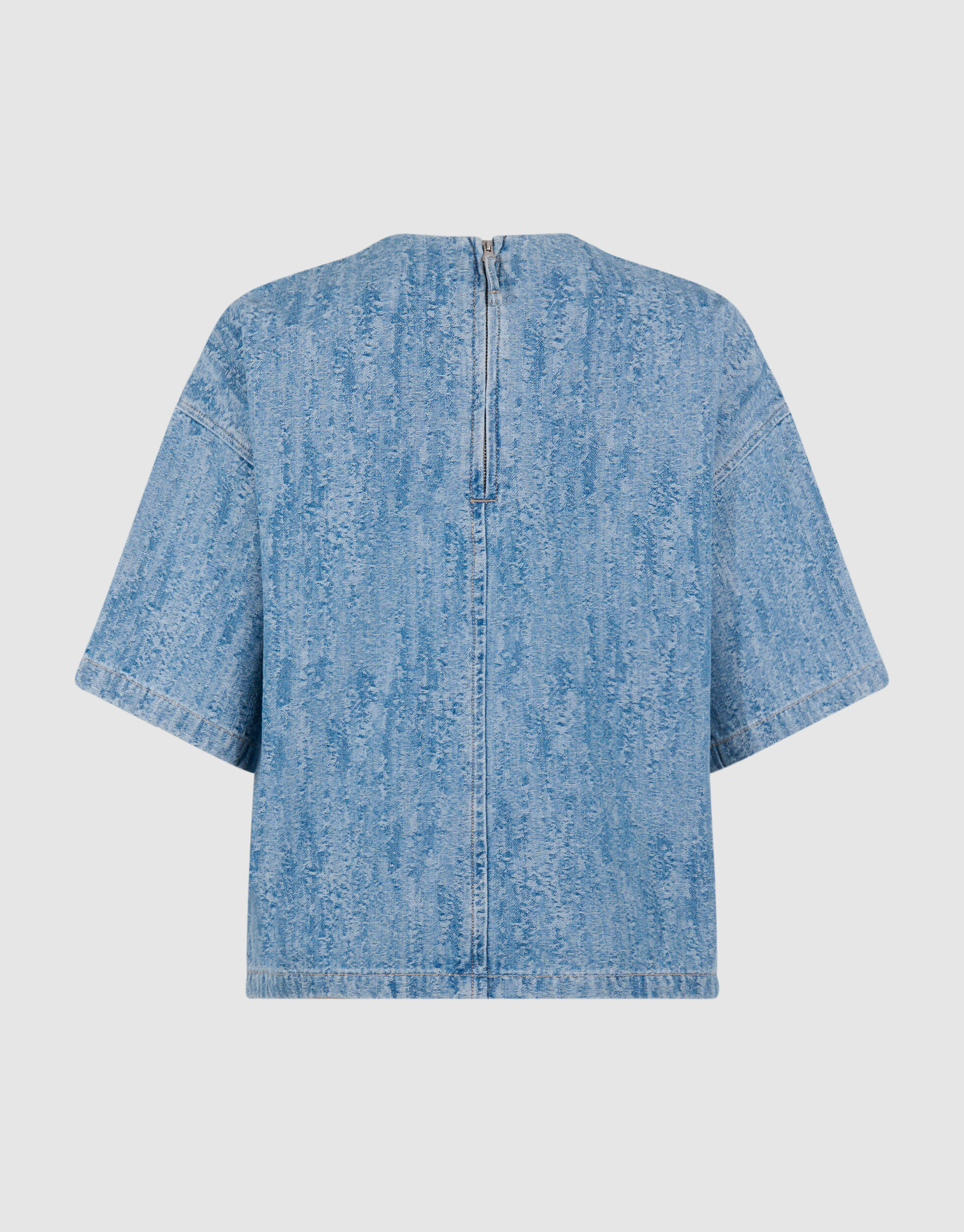 Oversized Jacquard Denim T-Shirt Blau SHOEBY WOMEN