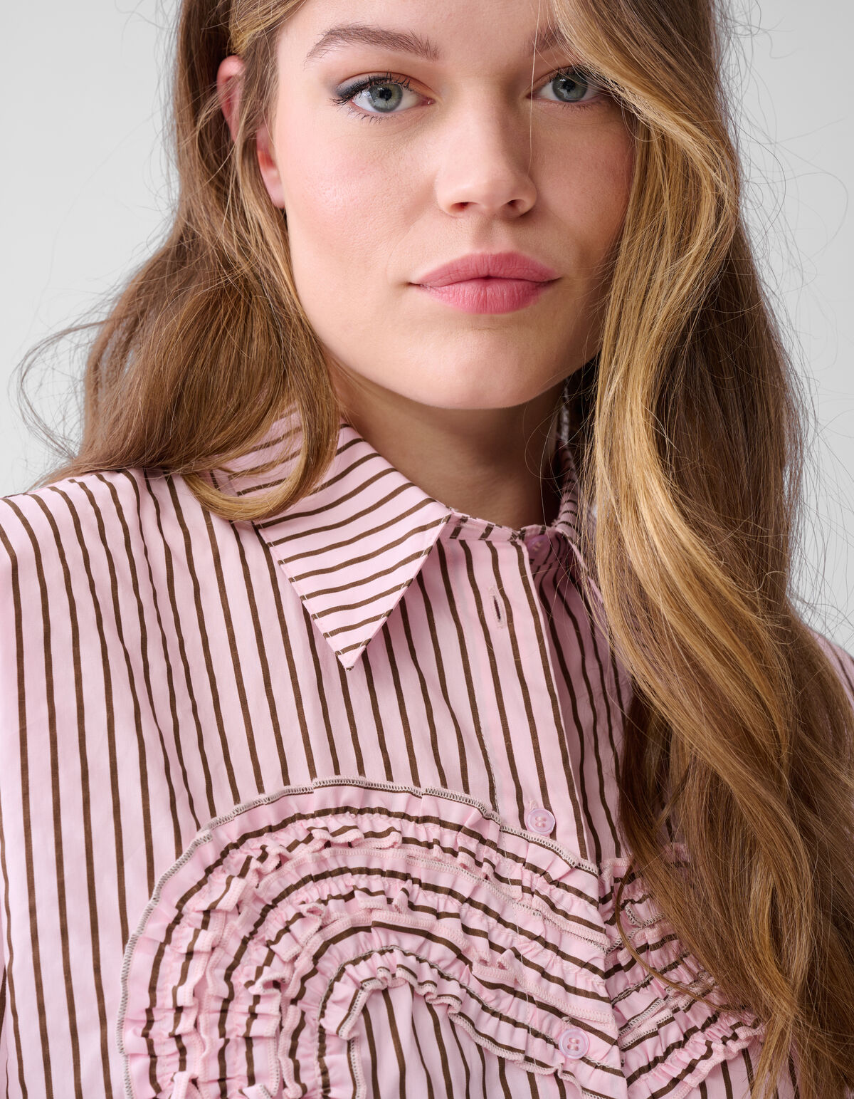 Herz-Rüschen-Bluse Rosa SHOEBY WOMEN