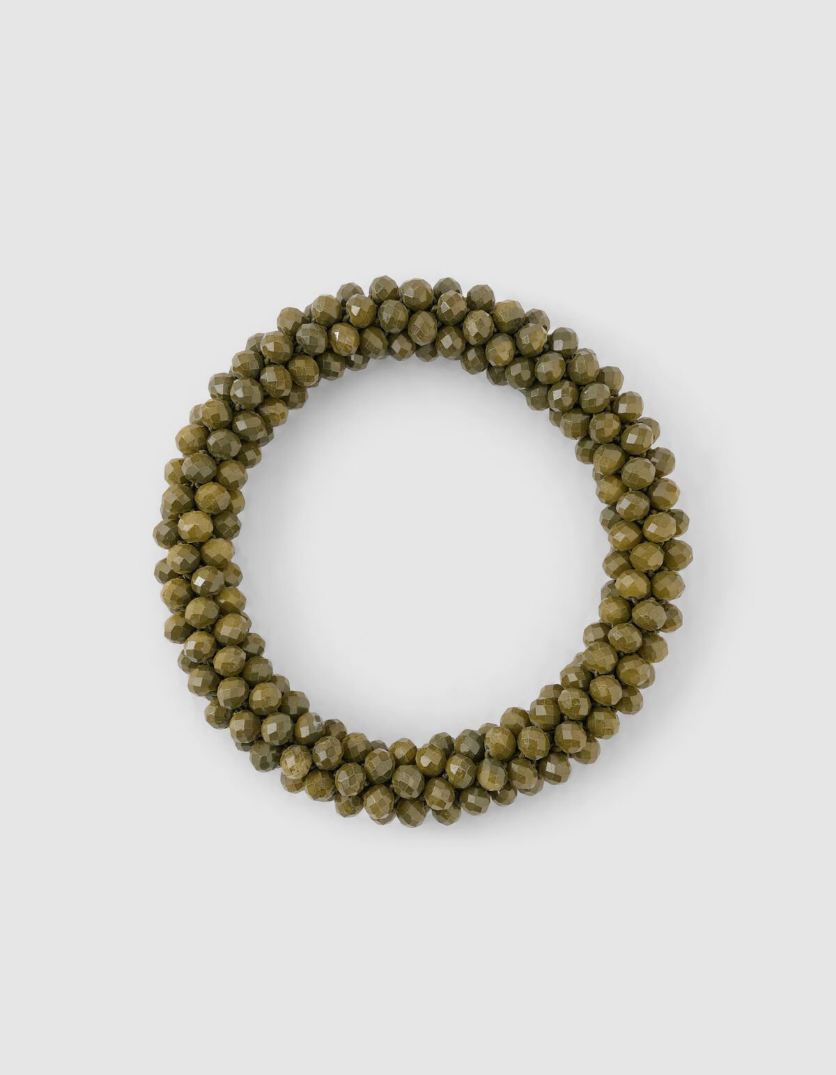 Perlenbesetztes Haargummi gr&uuml;n SHOEBY ACCESSOIRES