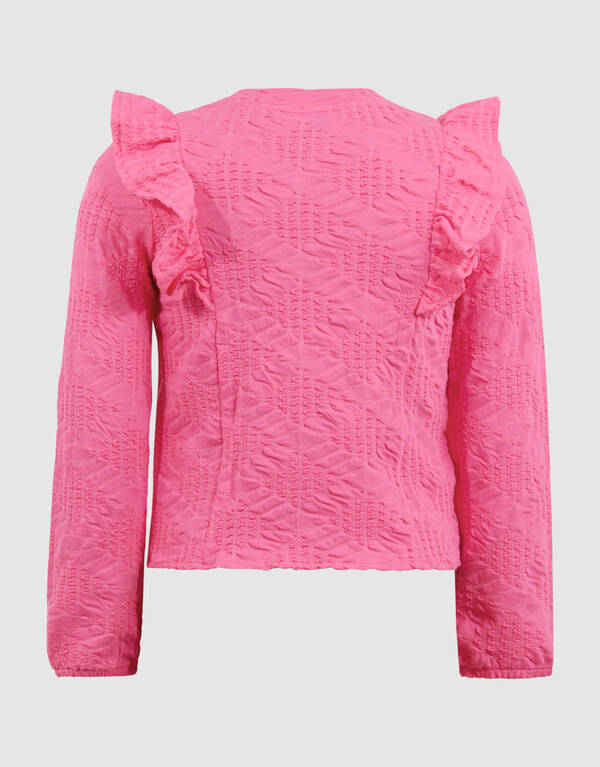 R&uuml;schen-Langarmshirt Hellrosa SHOEBY GIRLS