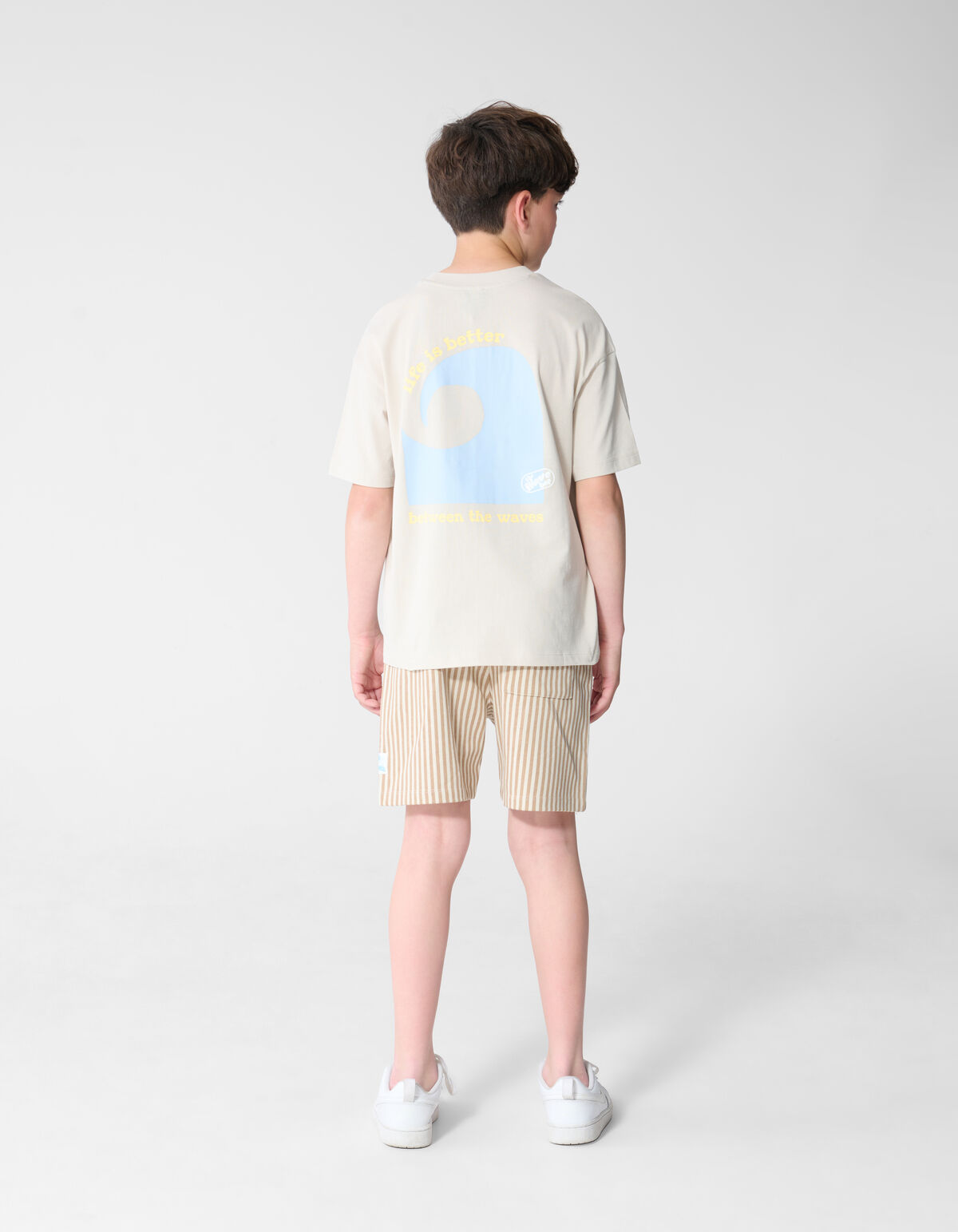 Gestreift Kurz Beige SHOEBY BOYS