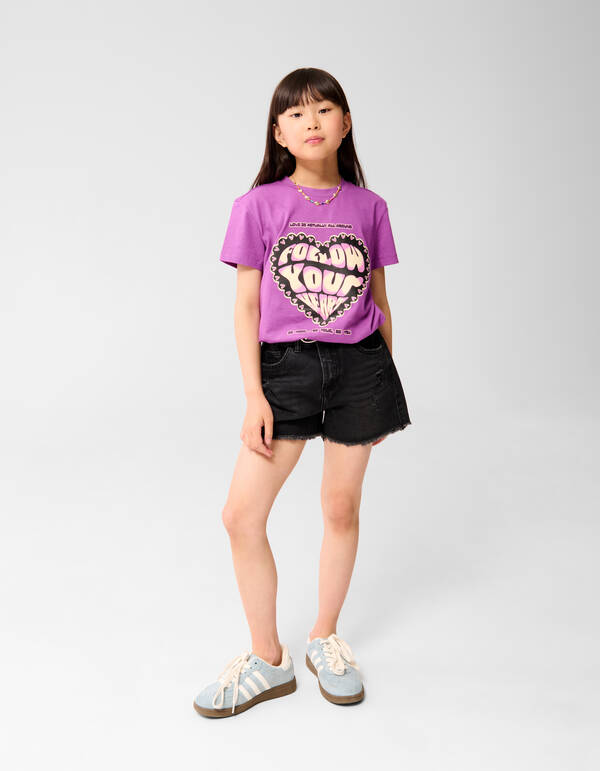 Herz Artwork T-shirt Lila SHOEBY GIRLS
