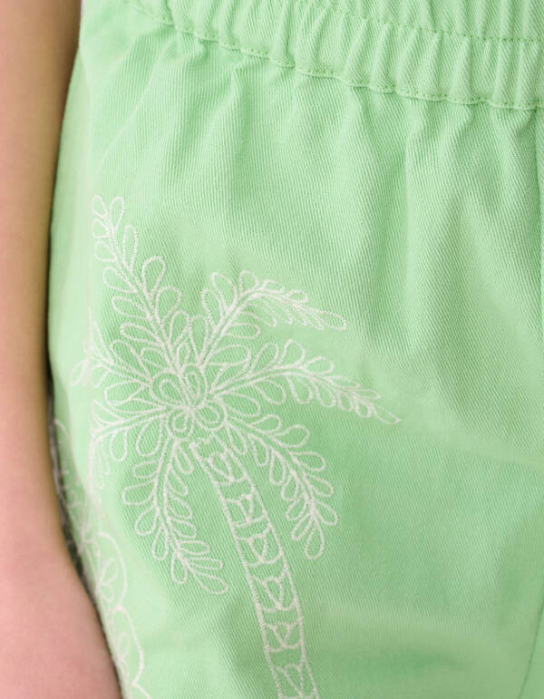Palm Embroidery Short Hellgr&uuml;n SHOEBY GIRLS