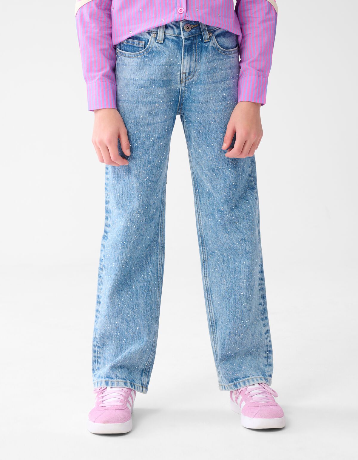 Strass Straight Fit Jeans Blau SHOEBY GIRLS