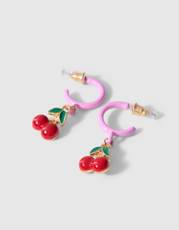 Cherry Charm Ohrringe Rosa SHOEBY ACCESSOIRES