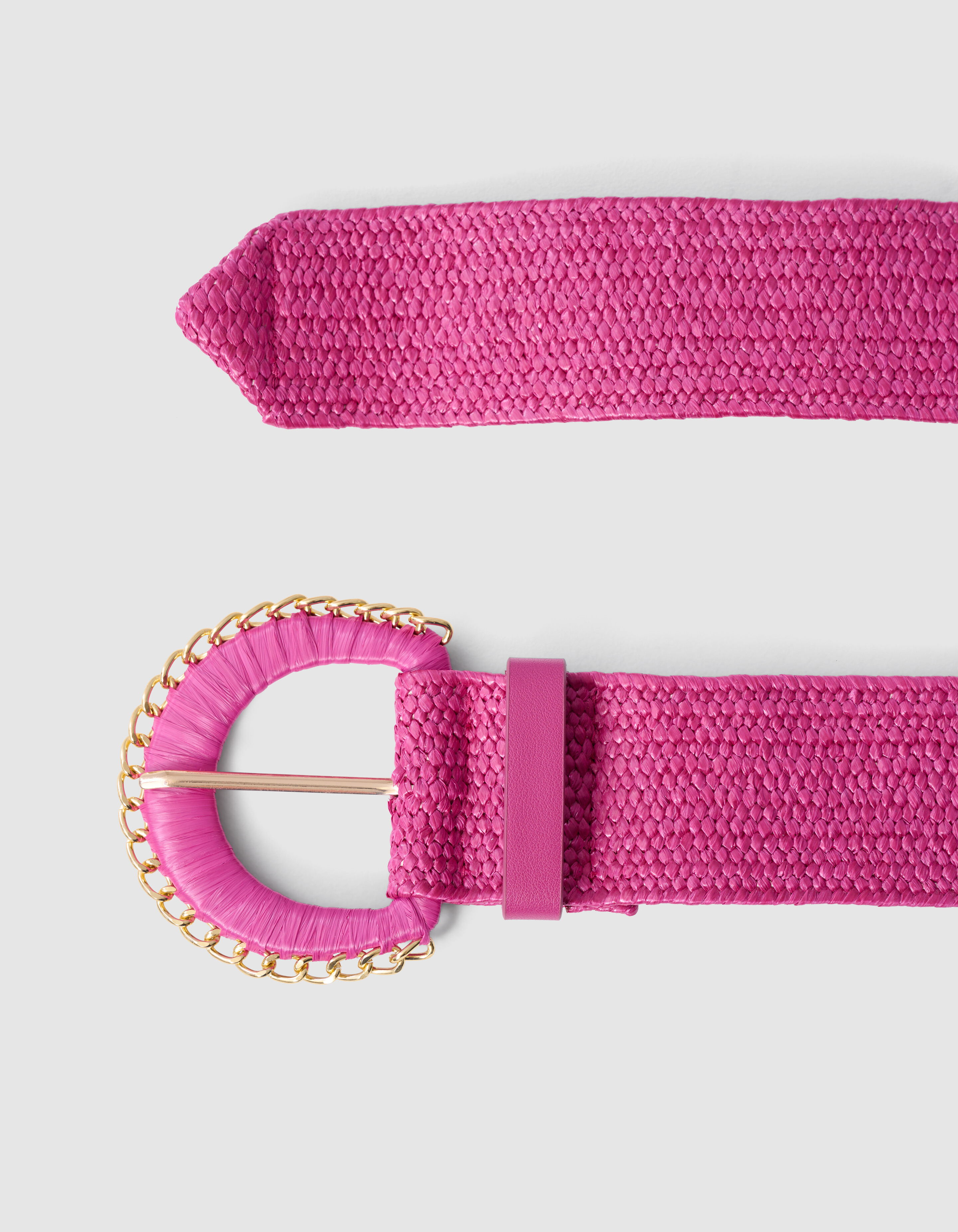 Kettengemusterte Raffia-Band Rosa SHOEBY ACCESSOIRES