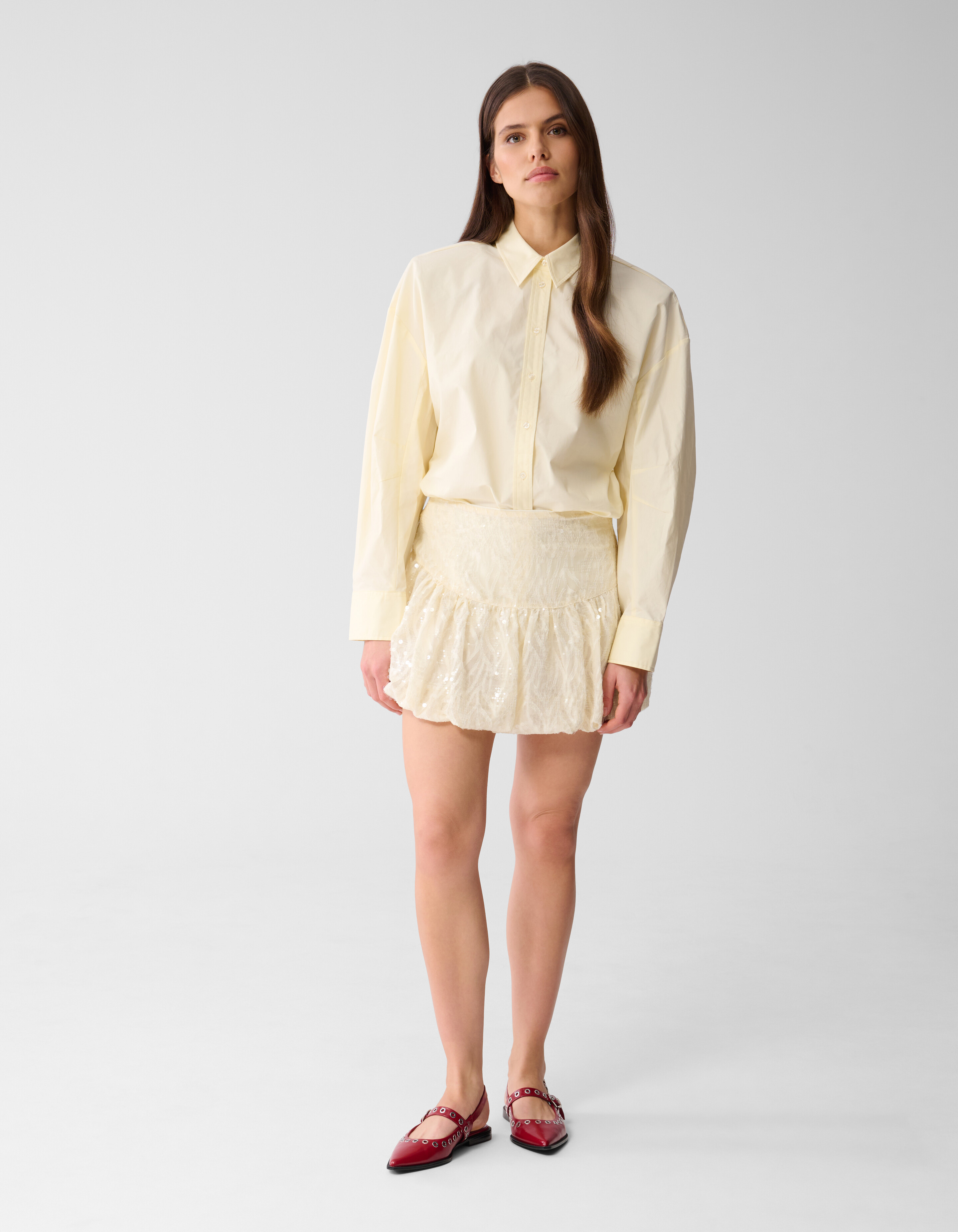 Pailletten Mini Rok Gebroken Wit SHOEBY WOMEN