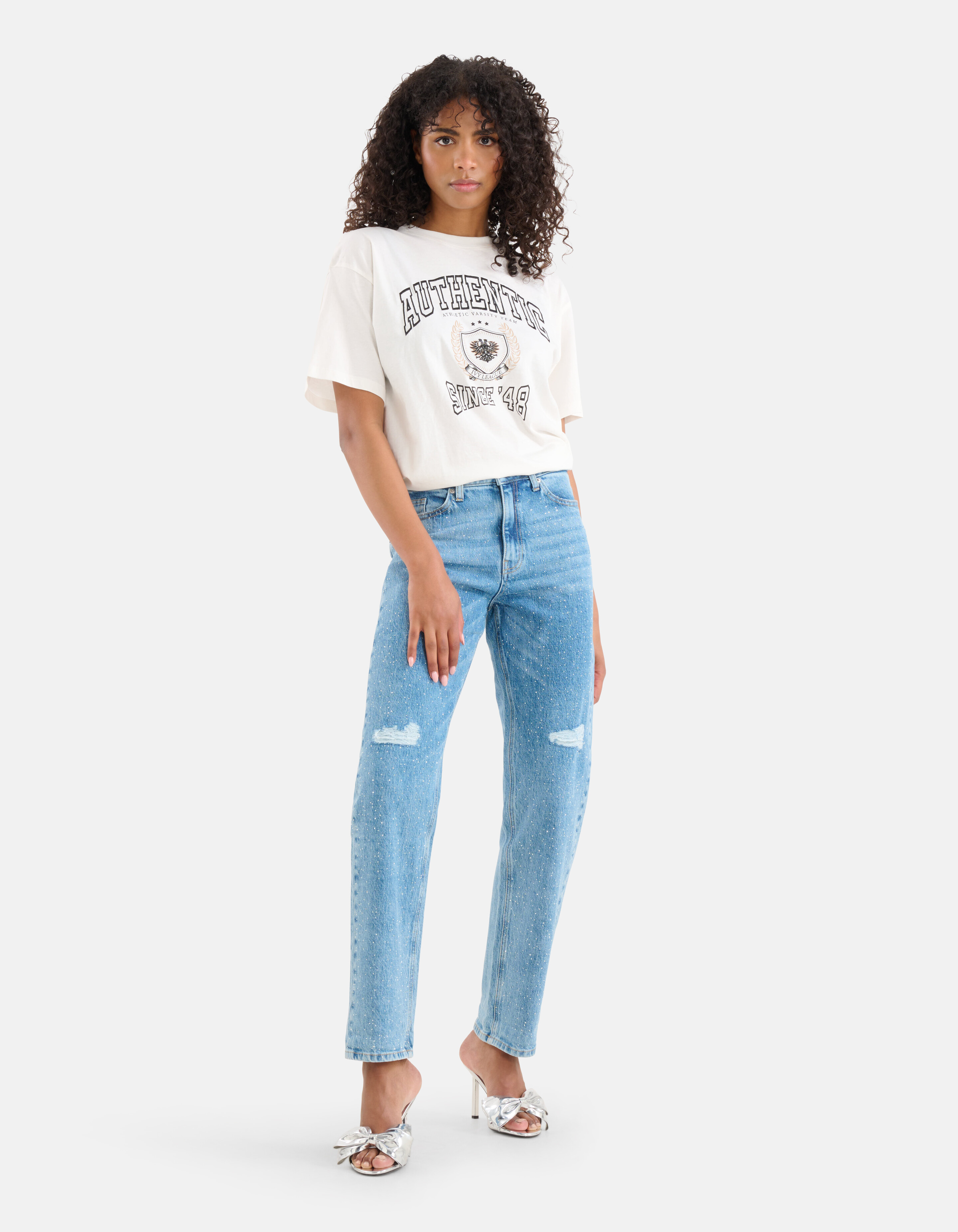 Strassbesetzte Tapered Fit Jeans Mediumstone By Fr SHOEBY WOMEN