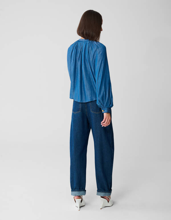 Kurze Jeansbluse Blau SHOEBY WOMEN