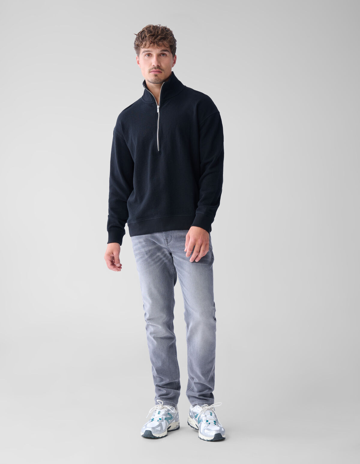 Pullover mit Reißverschluss Schwarz SHOEBY MEN