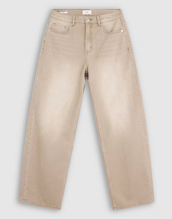 Jeans im Baggy-Fit mit Strass Hellbraun SHOEBY WOMEN
