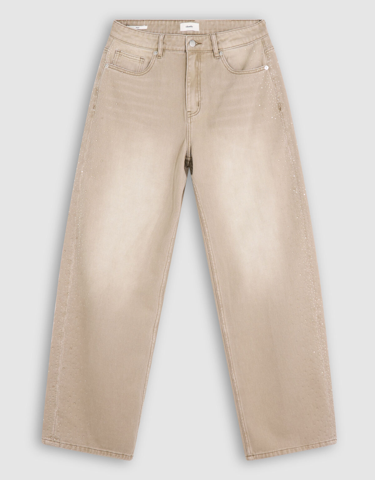 Jeans im Baggy-Fit mit Strass Hellbraun SHOEBY WOMEN