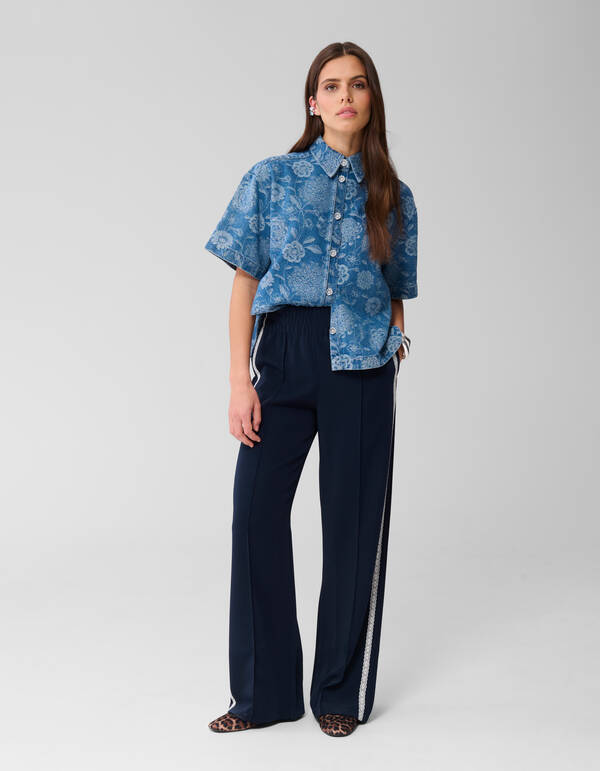 Sportliche Hose mit weitem Bein Dunkelblau SHOEBY WOMEN