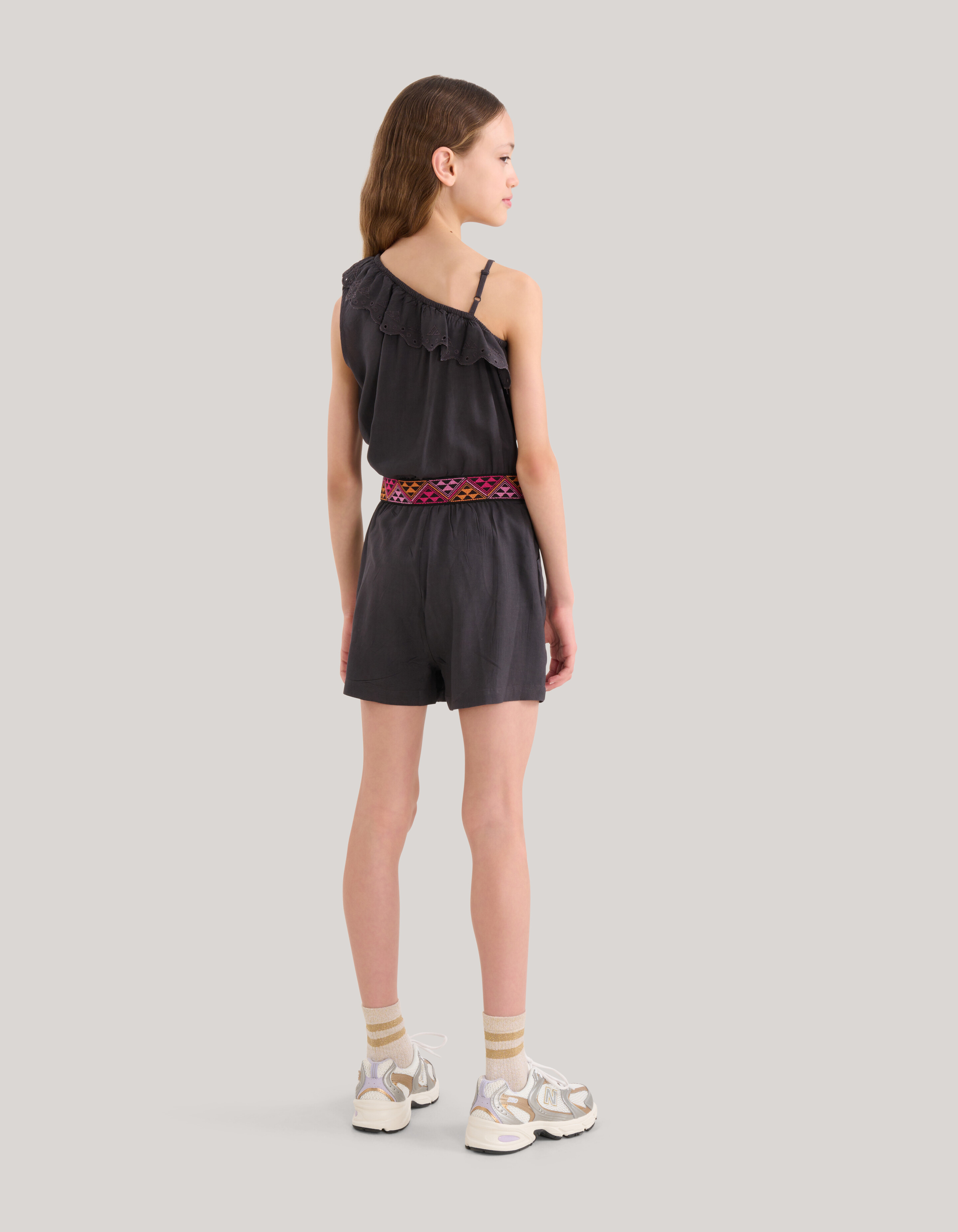 One Shoulder Jumpsuit Donkergrijs SHOEBY GIRLS