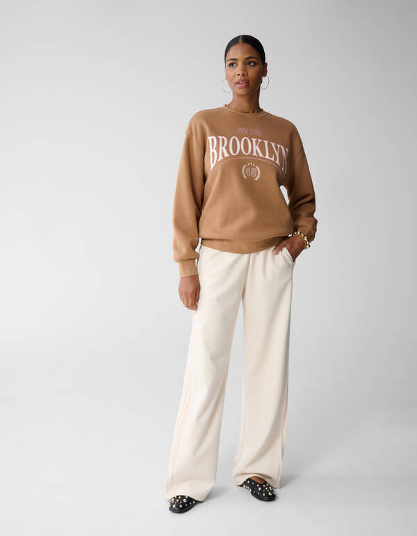 Oversized-College-Pullover Braun SHOEBY WOMEN