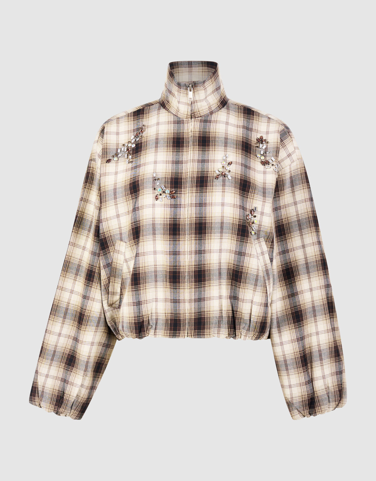 Bomberjacke mit Rautenmuster Braun SHOEBY WOMEN