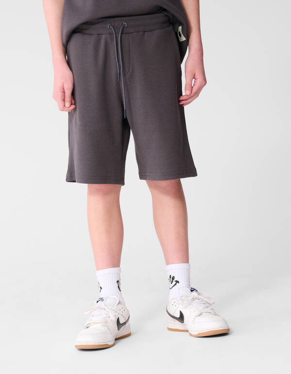 Waffelstruktur Kurz Dunkelgrau SHOEBY BOYS