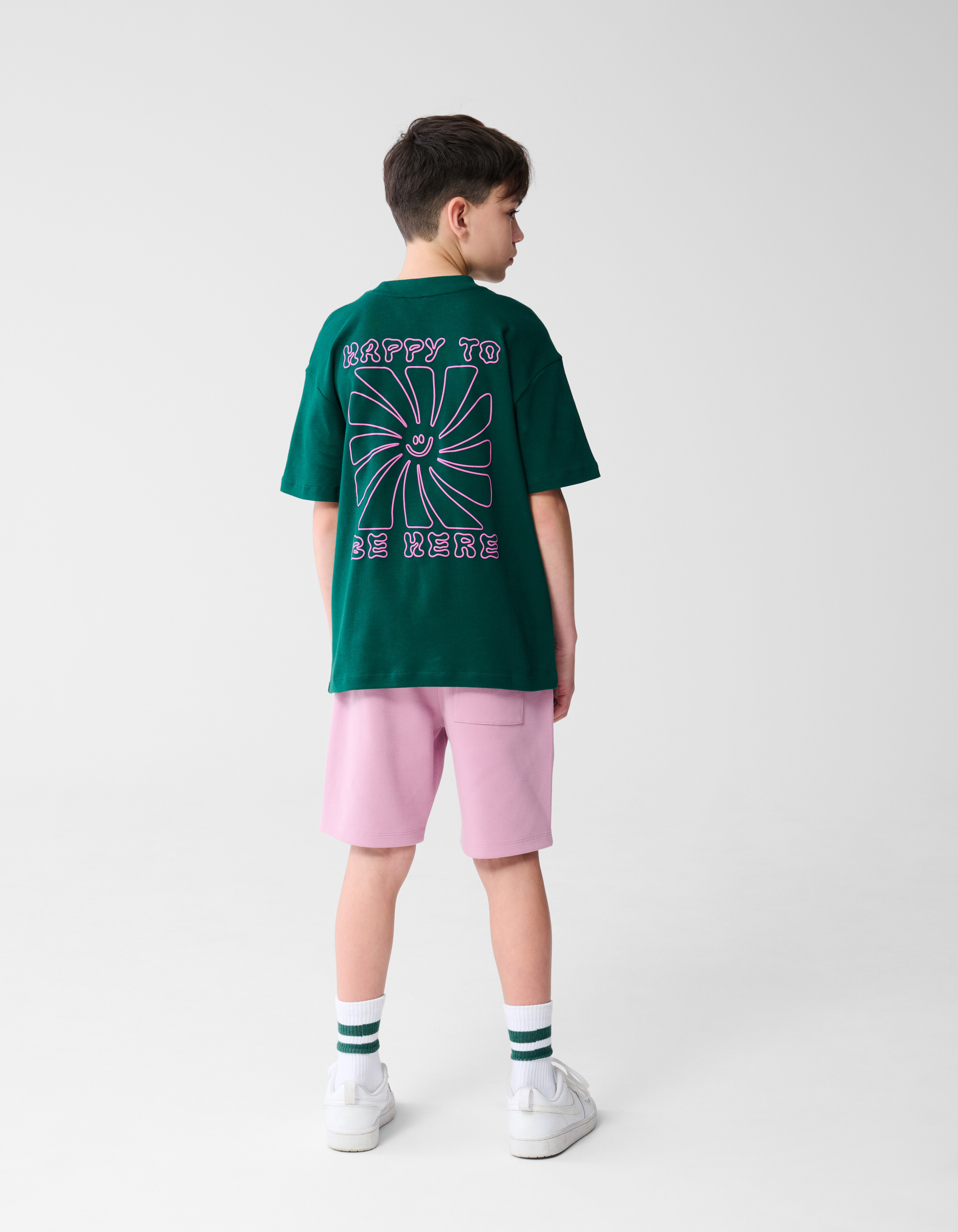 Happy Artwork T-shirt Dunkelgrün SHOEBY BOYS