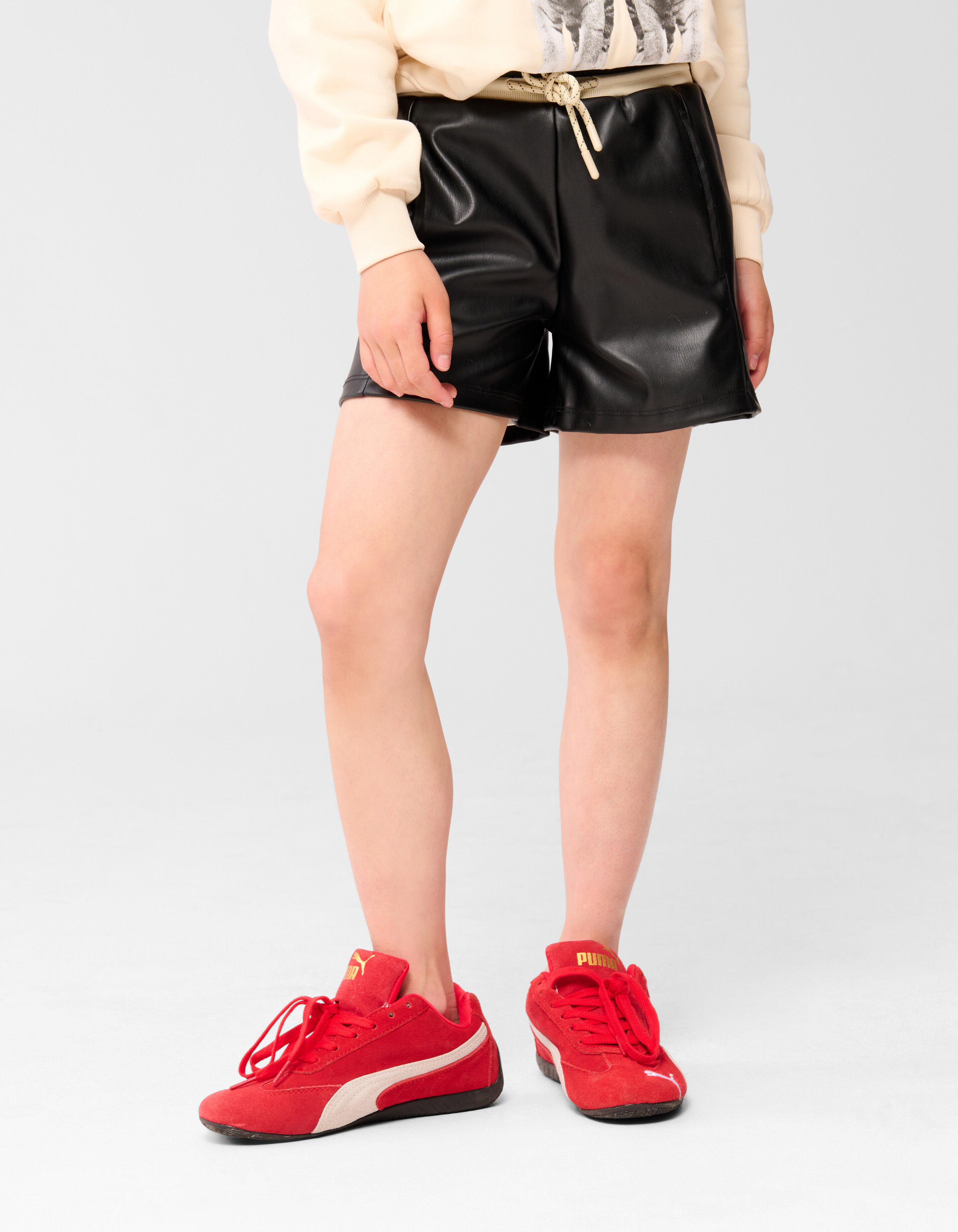 Vegane Lederhose Sportlich Schwarz SHOEBY GIRLS