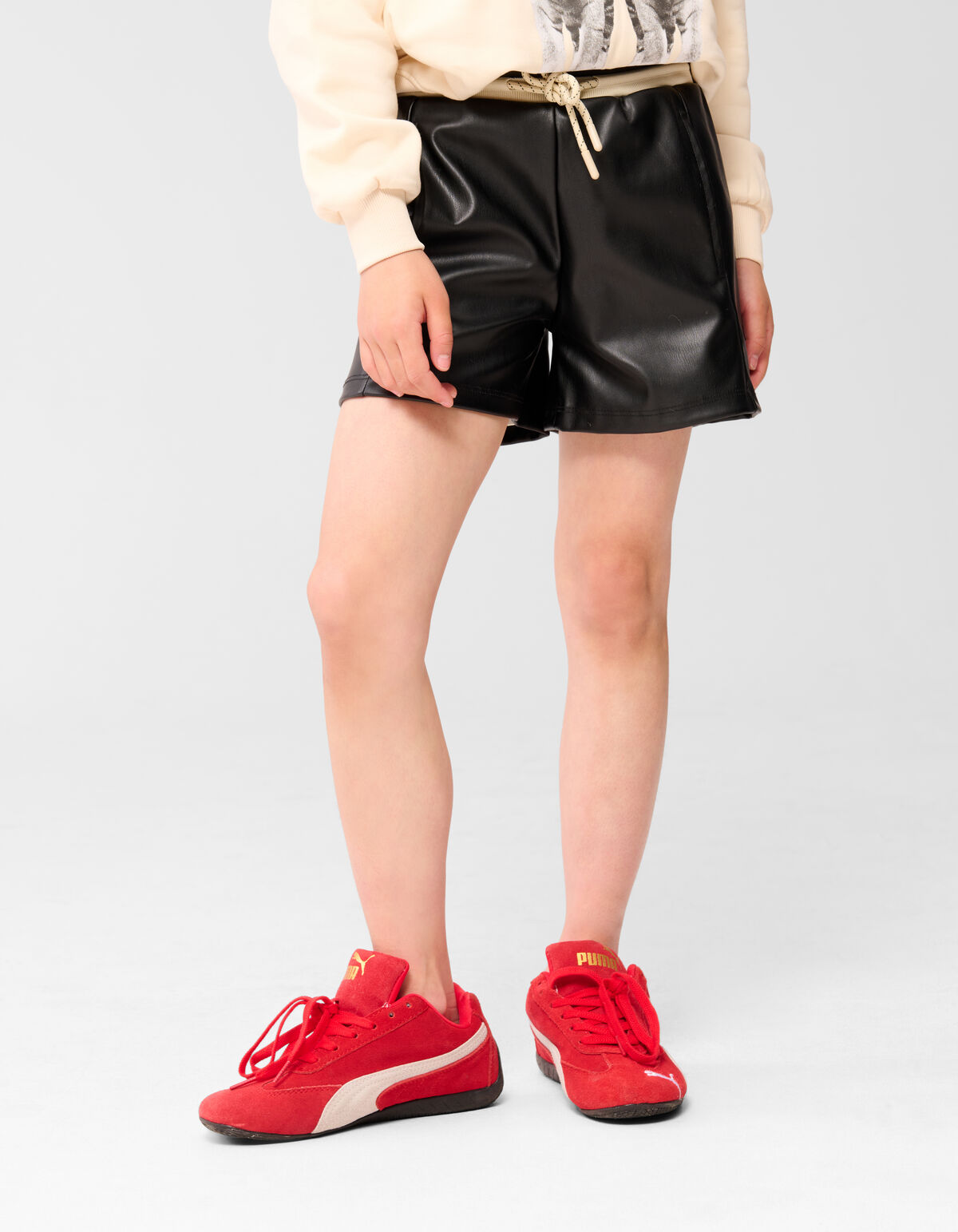 Vegane Lederhose Sportlich Schwarz SHOEBY GIRLS
