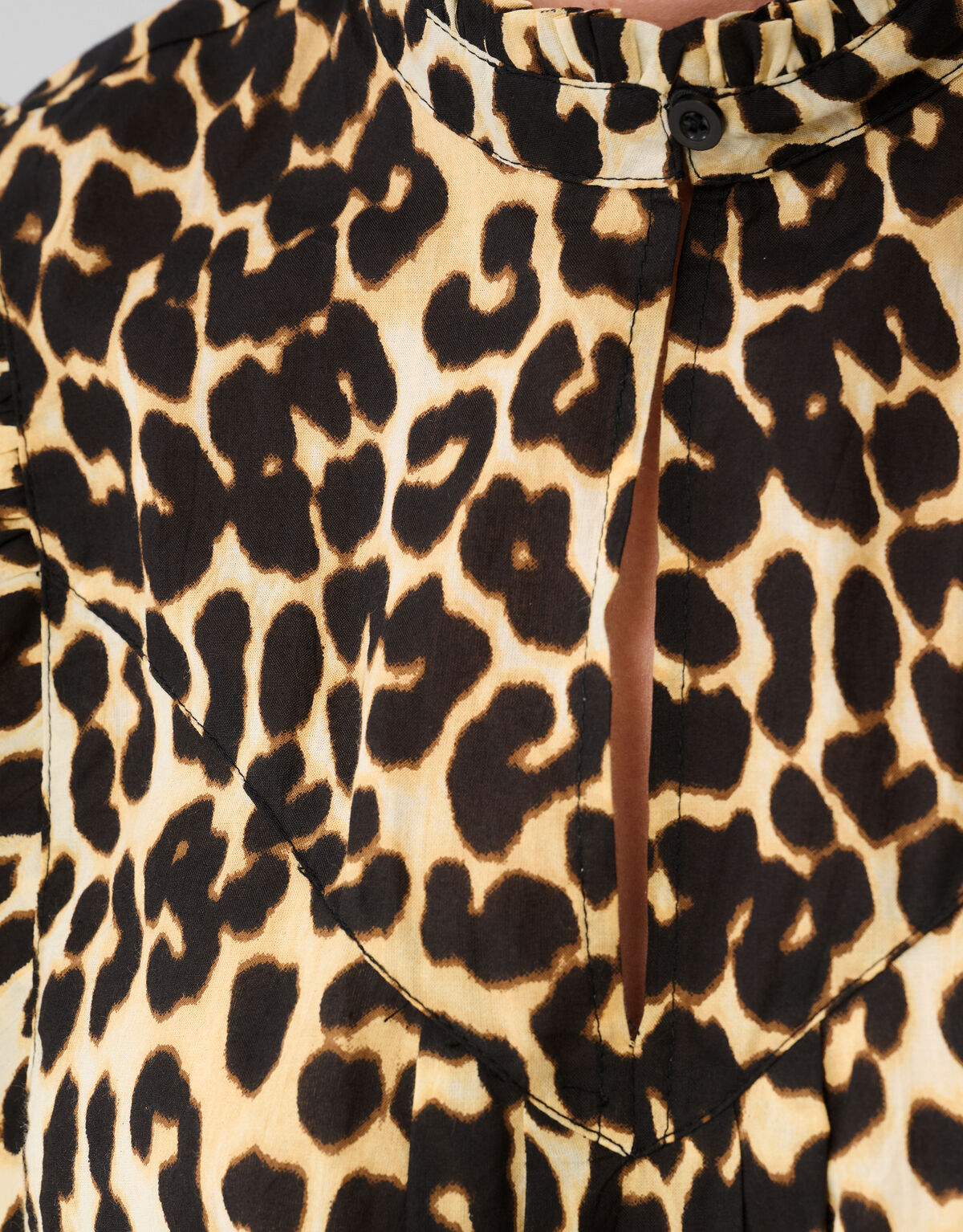 Leopard Ruffle Top Braun SHOEBY WOMEN