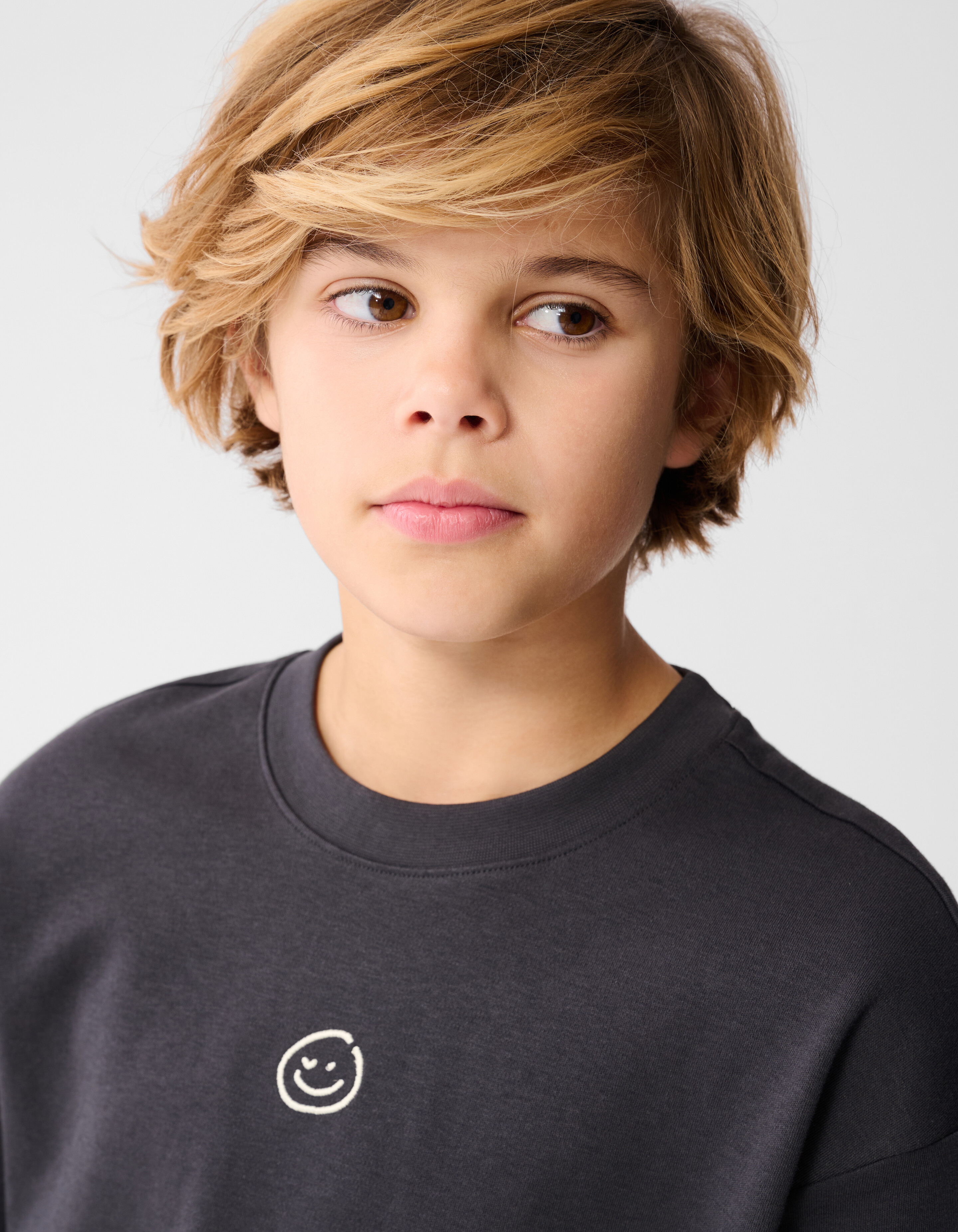 Smiley Artwork T-Shirt Dunkelgrau SHOEBY BOYS