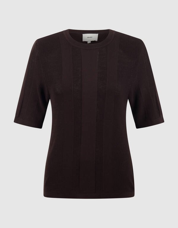 Gestricktes Rippentop Dunkelbraun von Mieke SHOEBY WOMEN