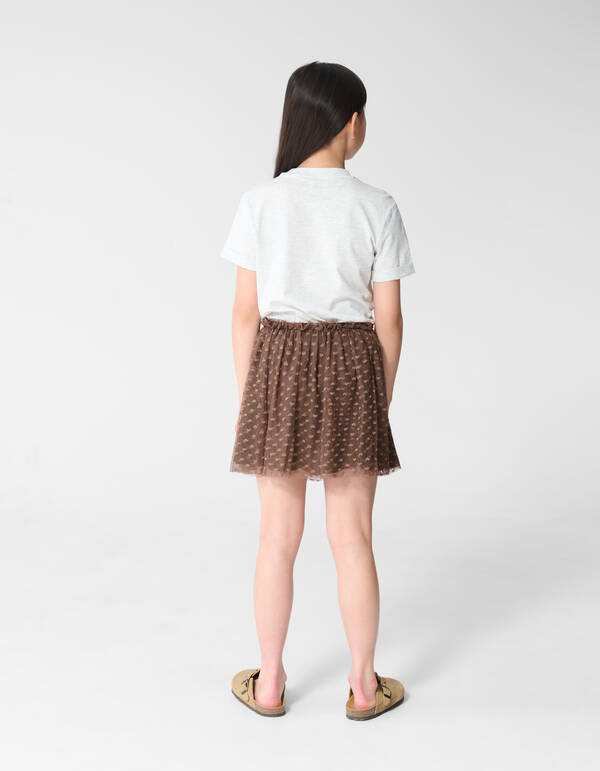Mesh-Rock mit Herzmuster Braun SHOEBY GIRLS