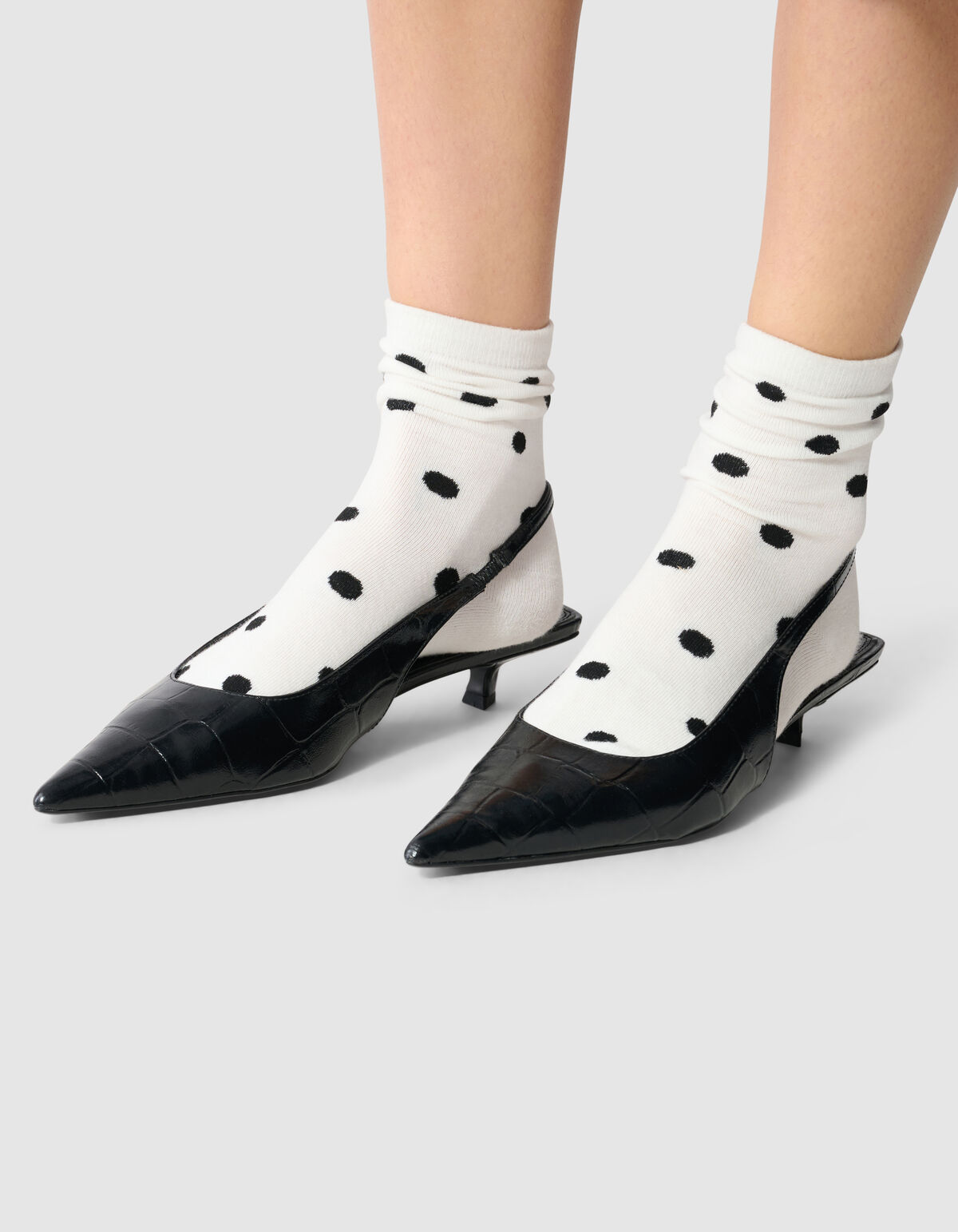 Polkadot Socken Wei&szlig;/Schwarz SHOEBY ACCESSOIRES