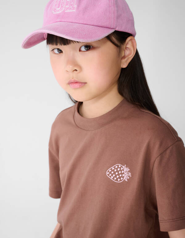 Washed Erdbeer T-Shirt Braun SHOEBY GIRLS
