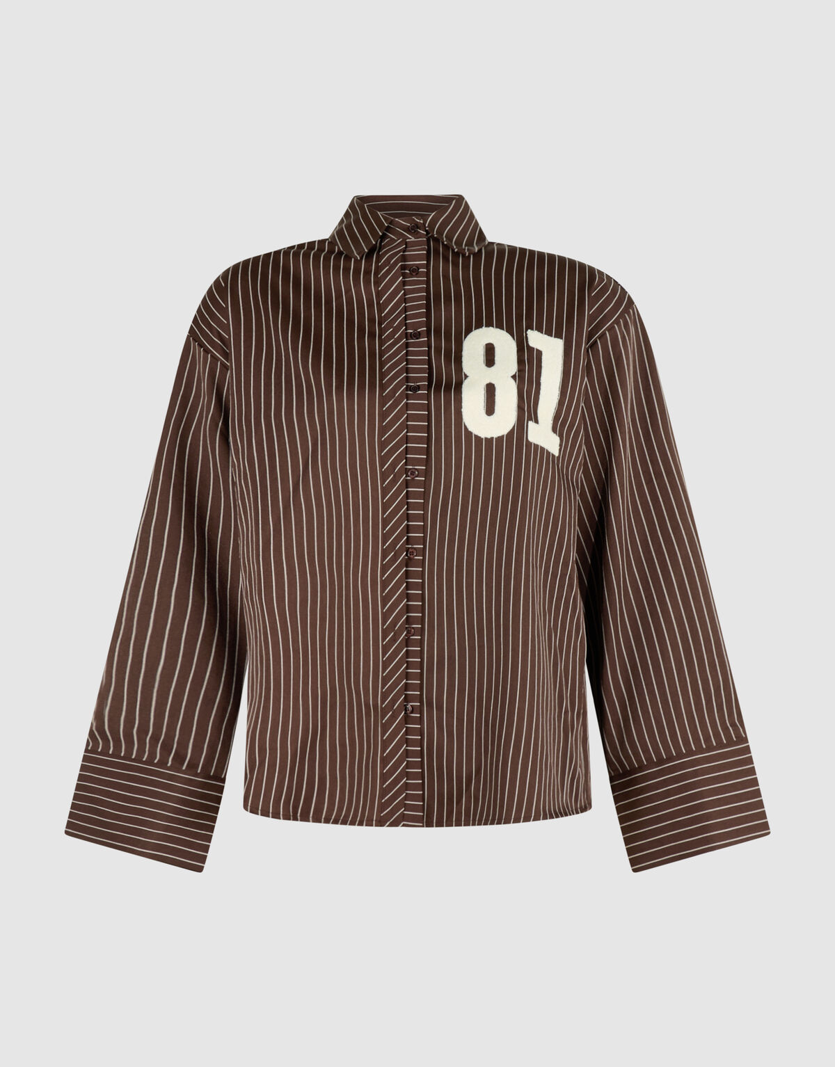 Gestreifte Bluse in Oversize-Passform braun SHOEBY WOMEN