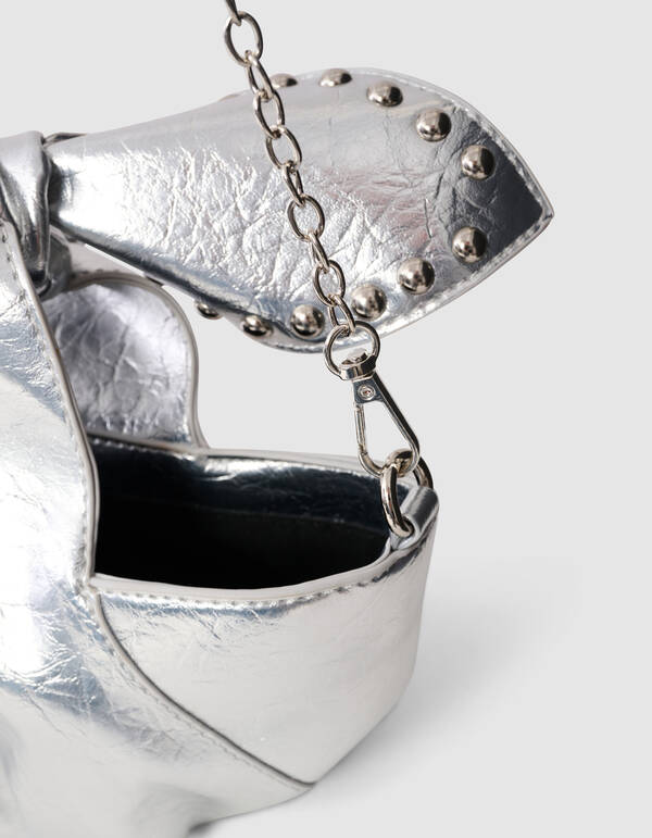Nieten-Schleifentasche Silber SHOEBY ACCESSOIRES