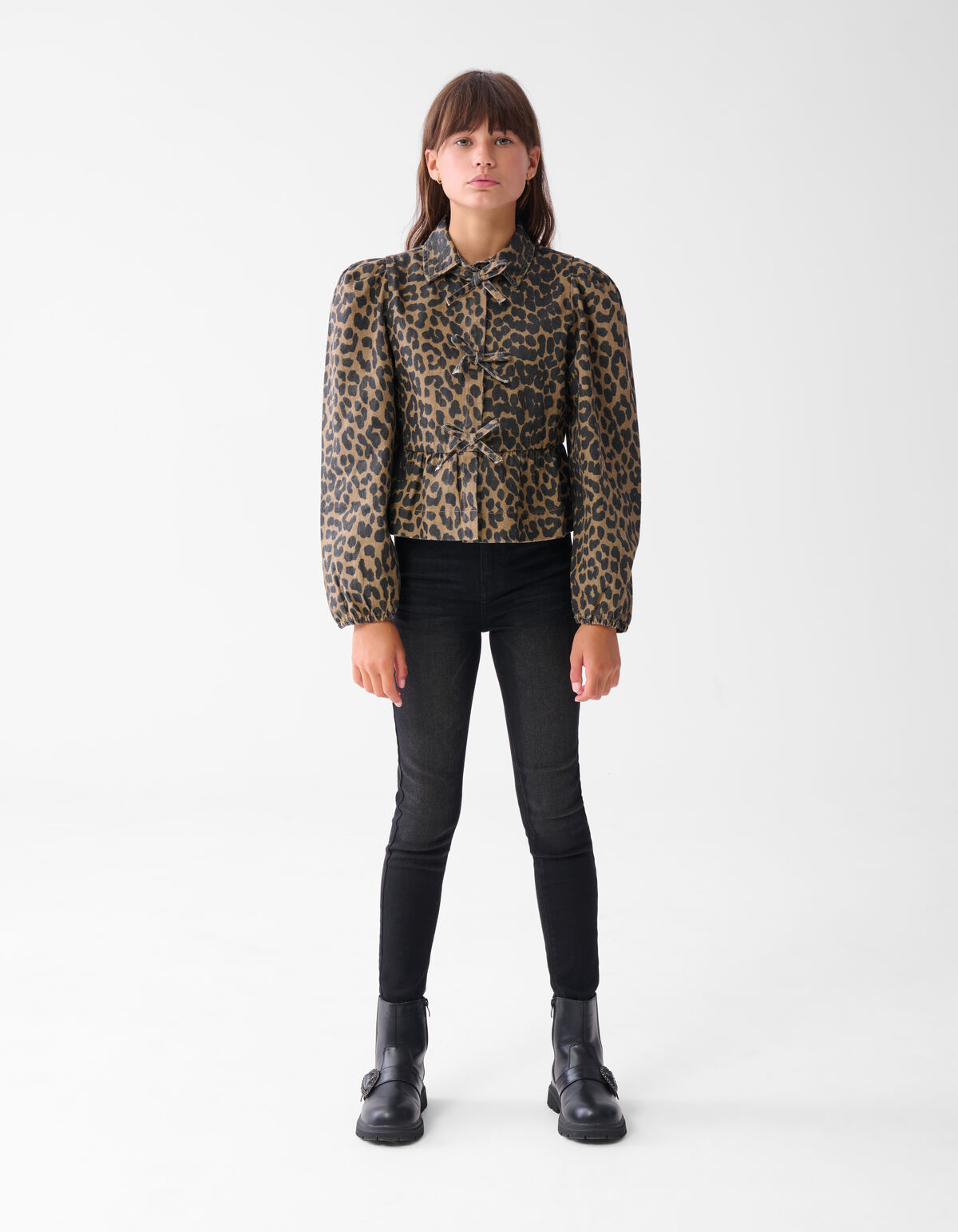 Leopard Schleife Bluse Braun JILL&MITCH