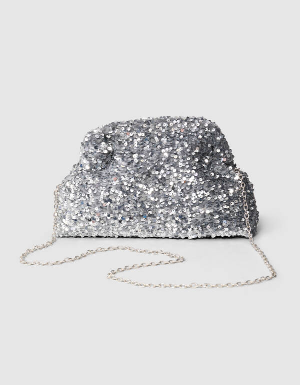 Sequin Clutch Silber SHOEBY ACCESSOIRES