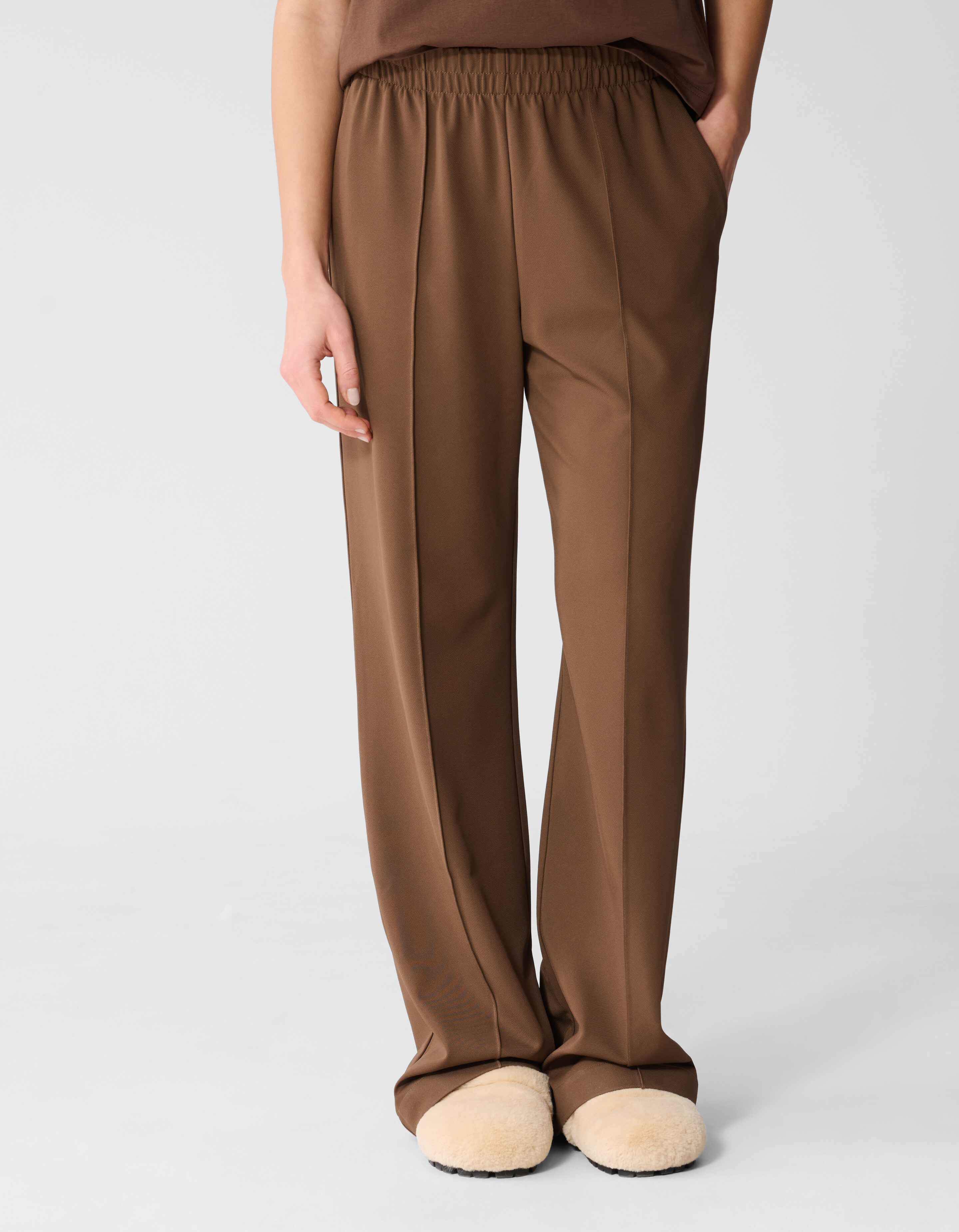 Basis Wide-Leg-Hose Braun SHOEBY WOMEN