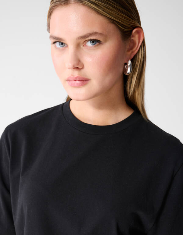 Kanten Satinen T-Shirt Schwarz SHOEBY WOMEN